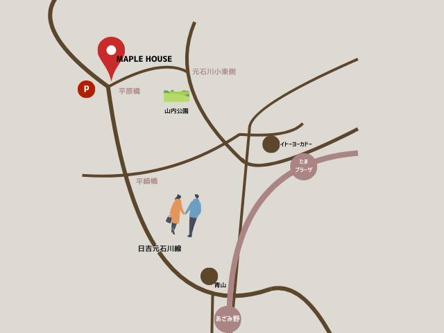 メープルハウスの案内地図