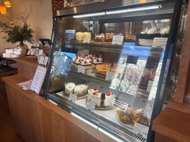 常乃菓舎の生ケーキ陳列ケース