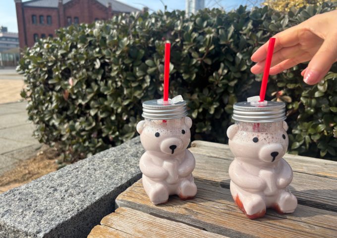 ヨコハマストロベリーフェスティバルで購入した苺ミルク