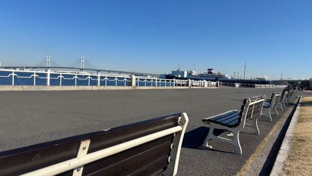 ホテルニューグランド前にある山下公園